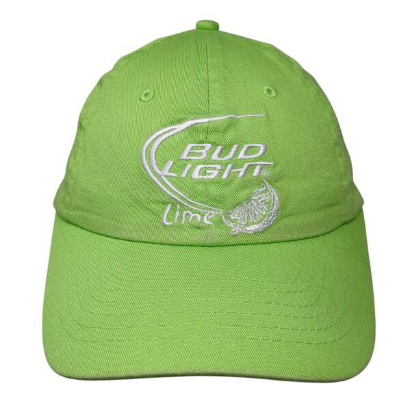 Bud Light Lime Strapback Baseball Cap Green One Size Adjustable Embroidered - Picture 1 of 8